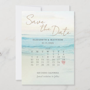 Save The Date Mariage sur la plage au coucher du soleil
