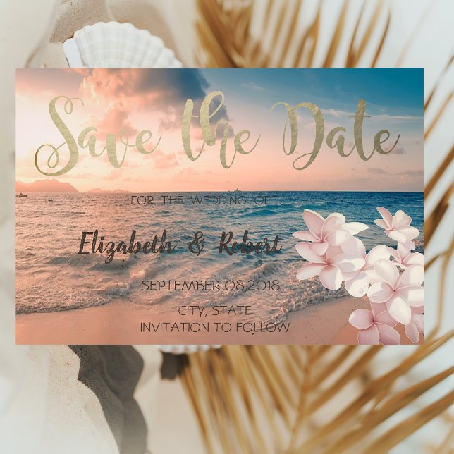 Save The Date Mariage sur la plage au coucher du soleil, Plumeri (Créateur téléchargé)