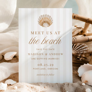 Save The Date Mariage sur la plage de Shell Beach avec des rayur