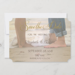 Save The Date Mariage sur la Plage, les Pieds dans l'Eau  Faire 