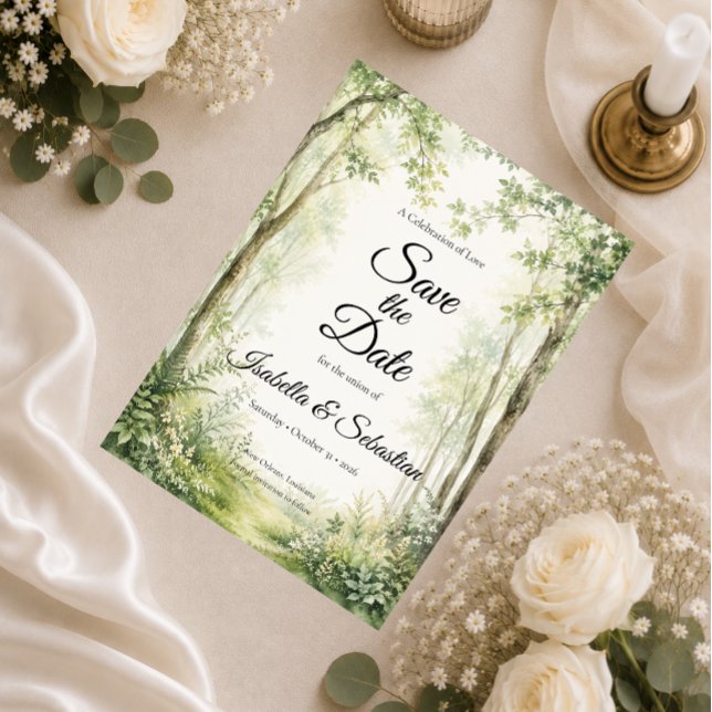Save The Date Mariage sur le chemin forestier (Créateur téléchargé)