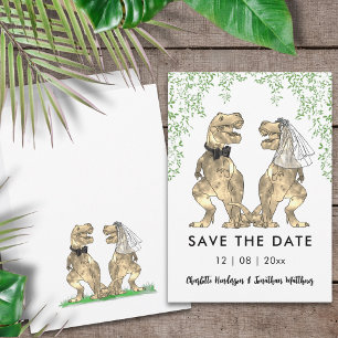 Save The Date Mariage sur le thème des dinosaures drôles