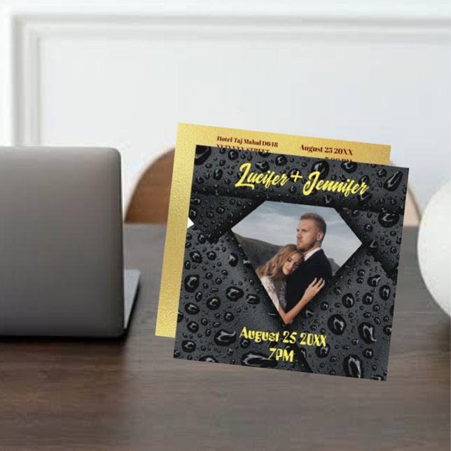 Save The Date Mariage sur mesure Élégant Moderne Diamant Doré (Créateur téléchargé)