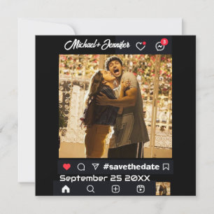 Save The Date Mariage sur mesure sur le thème des médias sociaux