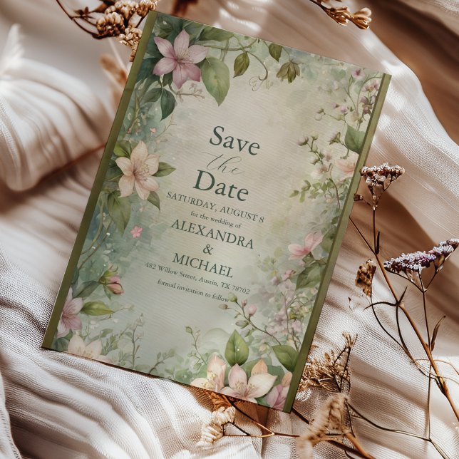 Save The Date Mariage symphonique florale inspiré Art nouveau (Créateur téléchargé)