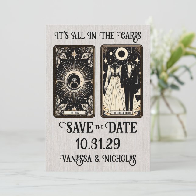 Save The Date Mariage Tarot (Debout devant)