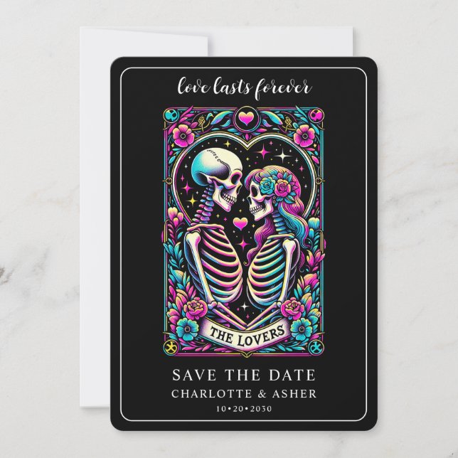 Save The Date Mariage Tarot Enregistrer Plat  (Devant)
