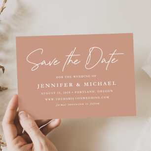Save The Date Mariage Terracotta Casual Script