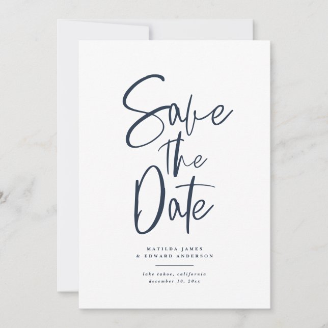 Save The Date Mariage texte manuscrit moderne (Devant)