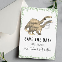 Mariage Thème Dinosaure Vert Enregistrez La Date