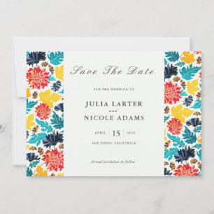 Save The Date Mariage Tournesols Aquarelle Jaune Bleu Naturel