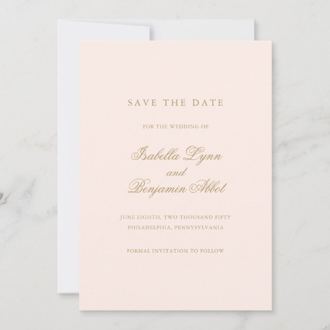 Save The Date Mariage traditionnel rose vif Formal élégant (Devant)