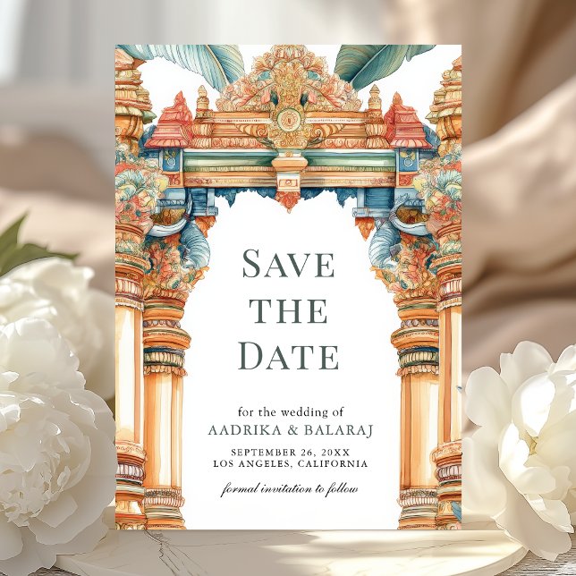 Save The Date Mariage traditionnel sud-indien avec arche complex (Créateur téléchargé)