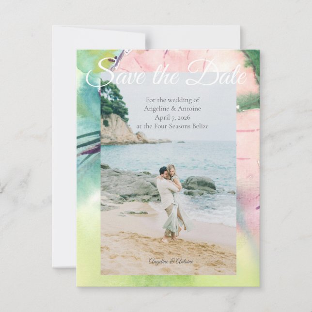 Save The Date Mariage Tropical de Destination  (Devant)