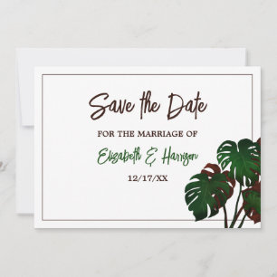 Save The Date Mariage tropical de la plage de Monstera