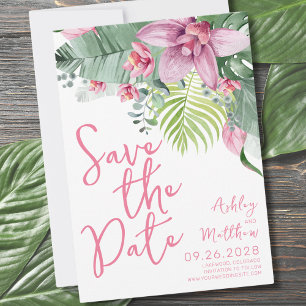 Save The Date Mariage tropical de l'orchidée