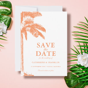 Save The Date Mariage Tropical Elégant Palm Tree