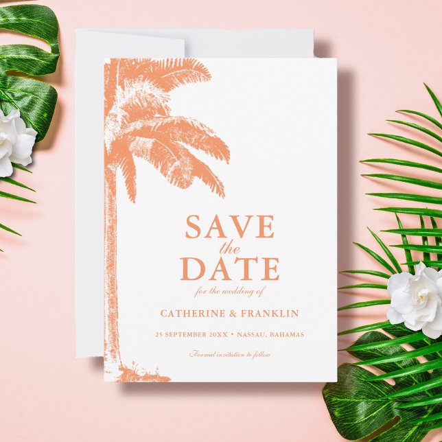 Save The Date Mariage Tropical Elégant Palm Tree (Créateur téléchargé)