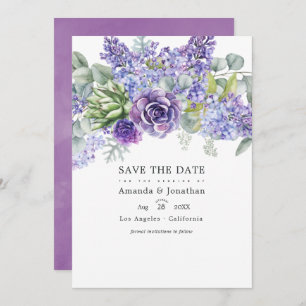 Save The Date Mariage Tropical Eucalyptus Succulents Photo