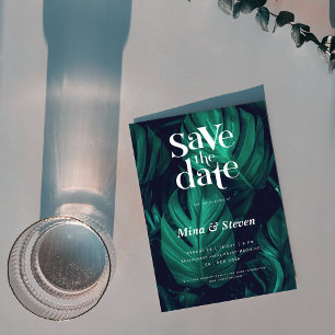 Save The Date Mariage tropical Monstera à l'aquarelle