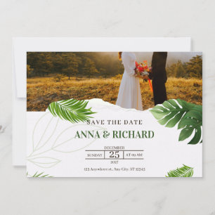 Save The Date Mariage Tropical Romantique, Enregistrez la Date
