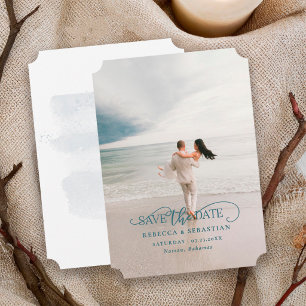 Save The Date Mariage Tropical sur la Plage Photo Enregistrez la