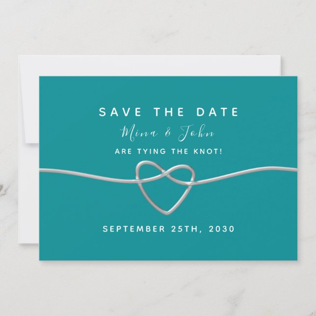 Save The Date Mariage Turquoise moderne (Devant)