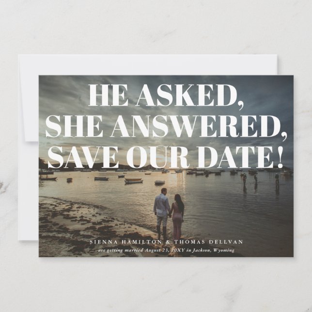 Save The Date Mariage typographique audacieux et audacieux Enreg (Devant)