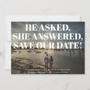 Save The Date Mariage typographique audacieux et audacieux Enreg