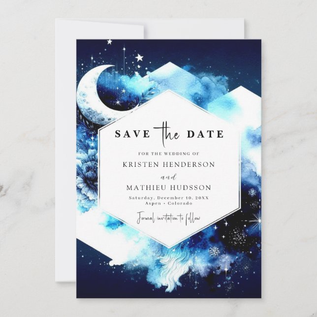 Save The Date Mariage unique de la Terre Lune (Devant)