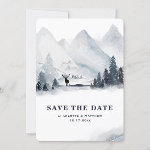 Save The Date Mariage Vacances D'Hiver De Montagne Économisez La