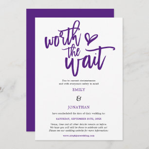 Save The Date Mariage vaut le d'attente violet
