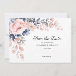 Save The Date Mariage végétal rose
