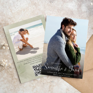 Save The Date Mariage vert Enregistrer la photo Date