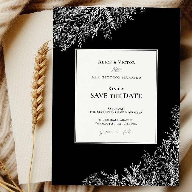 Save The Date Mariage vert noir et blanc (Créateur téléchargé)