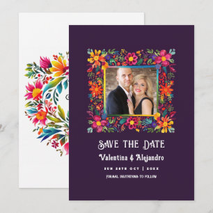 Save The Date Mariage vibrant à l'aquarelle sur le thème de la f