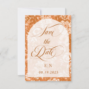 Save The Date Mariage victorien floral terracotta