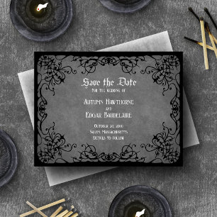 Save The Date Mariage Victorien Gothique Noir