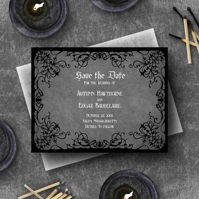 Save The Date Mariage Victorien Gothique Noir (Créateur téléchargé)