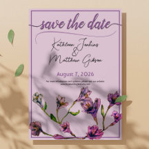 Mariage vintage d'aquarelle florale pourpre