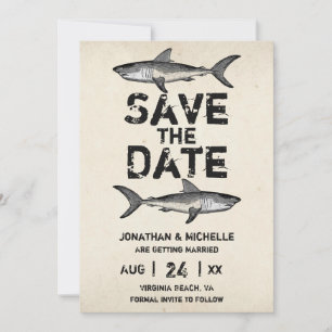 Save The Date Mariage vintage de Shark Beach