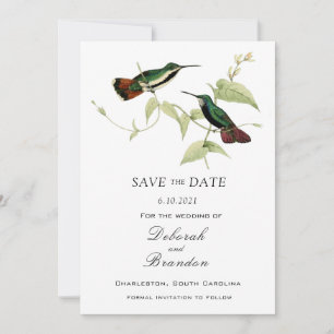 Save The Date Mariage vintage d'oiseaux Sauvez la date