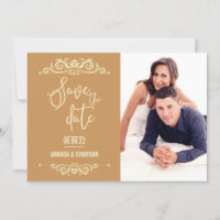 Mariage vintage Enregistrer la date photo personna