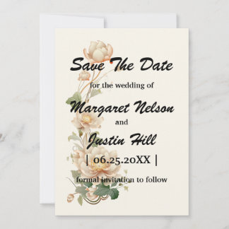 Save The Date Mariage vintage Lotus flower