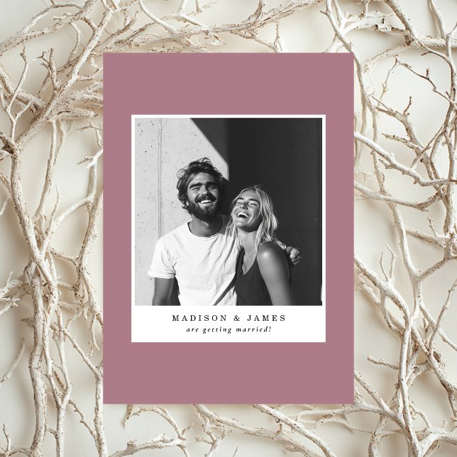 Save The Date Mariage violet Décontracté photo ultra-minimal (Créateur téléchargé)