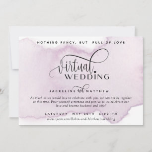 Save The Date Mariage virtuel en ligne, Aquarelle Mauve Lavender