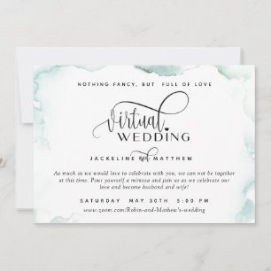 Save The Date Mariage virtuel en ligne, couleurs d'eau élégantes