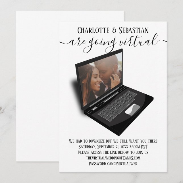 Save The Date Mariage virtuel Enregistrer la photo de date (Devant / Derrière)