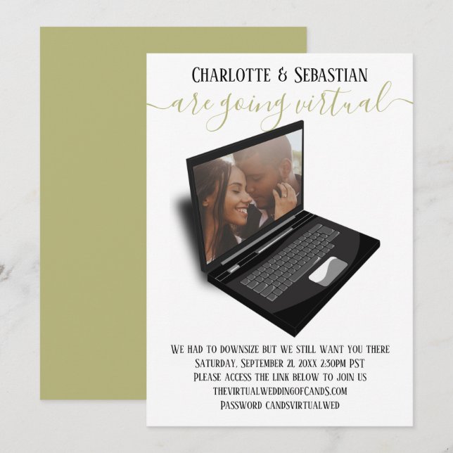 Save The Date Mariage virtuel Enregistrer la photo de date (Devant / Derrière)