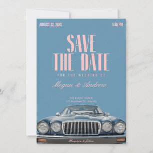 Save The Date Mariage voiture classique vintage